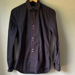 D&G Men's NavyShirt with Red Accents size 46IT Small US